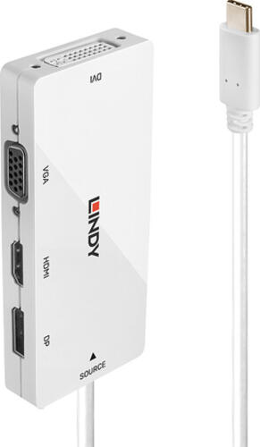 Lindy 43279 laptop-dockingstation & portreplikator USB 3.2 Gen 1 (3.1 Gen 1) Type-C Weiß