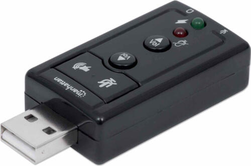 Manhattan Hi-Speed USB 2.0 - 3D 7.1 Sound Adapter schwarz