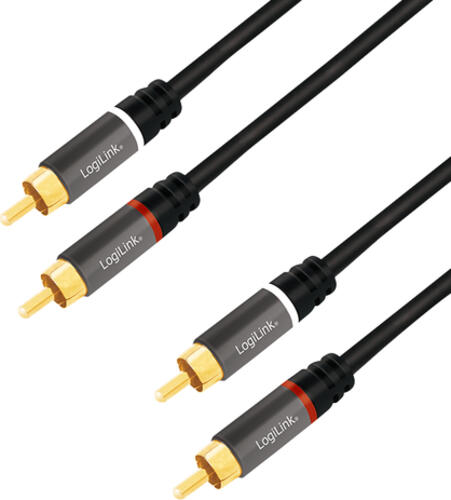 LogiLink CA1204 Audio-Kabel 2 m 2 x RCA Schwarz