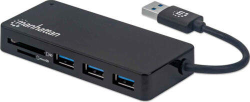 Manhattan 3-Port USB 3.2 Gen 1 Hub mit Card