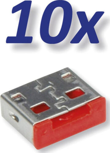 ROLINE 11.02.8331 Schnittstellenblockierung Türblockierschlüssel USB Typ-A Grau 10 Stück(e)