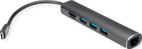 VALUE 12.99.1043 laptop-dockingstation & portreplikator Kabelgebunden USB 3.2 Gen 1 (3.1 Gen 1) Type-C Grau