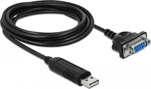 DeLOCK 66281 Serien-Kabel Schwarz 1,8 m RS-232 USB Typ-A