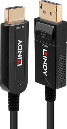 Lindy 38490 Videokabel-Adapter 10 m DisplayPort HDMI Typ A (Standard) Schwarz