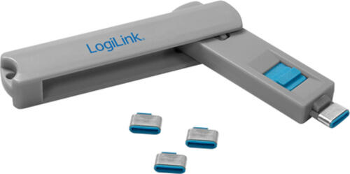 LogiLink AU0052 Schnittstellenblockierung USB Typ-C Blau, Grau 1 Stück(e)