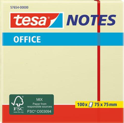 TESA 57654 Klebezettel Quadratisch Gelb Selbstklebend