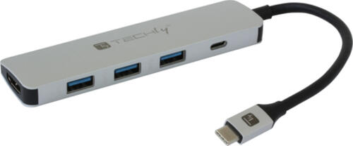 Techly IADAP-USB31-DOCK4 laptop-dockingstation & portreplikator USB 3.2 Gen 1 (3.1 Gen 1) Type-C Grau
