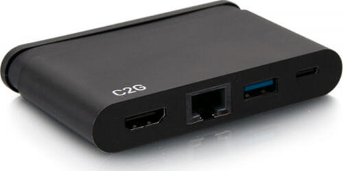 C2G USB-C 4-in-1 Compact-Dock mit HDMI, USB-A, Ethernet und USB-C Power Delivery bis zu 100 W - 4K 30 Hz