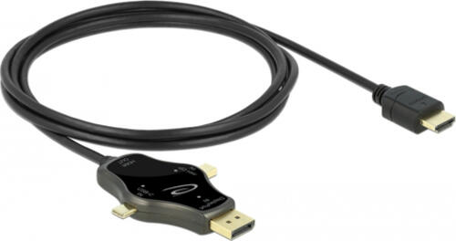 DeLOCK 85974 Videokabel-Adapter 1,75 m DisplayPort + Mini DisplayPort + USB Type-C HDMI Anthrazit
