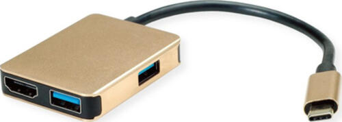 ROLINE 12.02.1120 laptop-dockingstation & portreplikator Kabelgebunden USB 3.2 Gen 1 (3.1 Gen 1) Type-C Gold