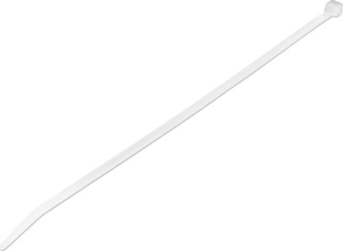 StarTech.com 25 cm Kabelbinder - 4 mm breit, 68 mm Bündeldurchmesser, 22 kg Zugfestigkeit, selbstsichernde Nylon-Kabelbinder mit gebogener Spitze, 94V-2/UL geprüft, weiß, 100 Stück