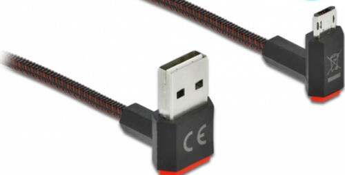 DeLOCK EASY-USB 2.0 Kabel Typ-A Stecker zu EASY-USB Typ Micro-B Stecker gewinkelt oben / unten 2 m schwarz