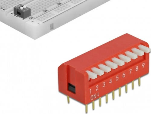 DeLOCK 66402 Zubehör für Leiterplatten DIP-Schalter Rot 2 Stück(e)