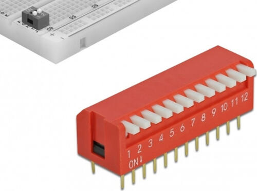DeLOCK 66408 Zubehör für Leiterplatten DIP-Schalter Rot 2 Stück(e)