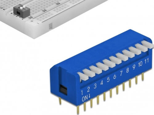 DeLOCK 66428 Zubehör für Leiterplatten DIP-Schalter Blau 10 Stück(e)