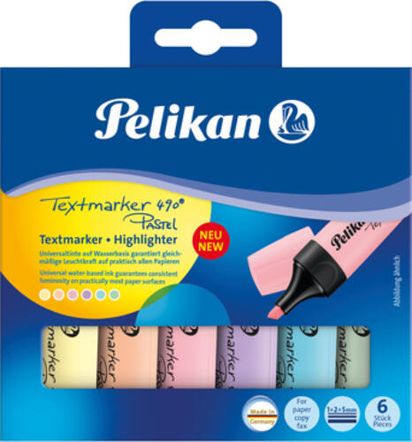 Pelikan 817325 Marker 6 Stück(e) Meißel Blau, Grün, Orange, Pink, Gelb