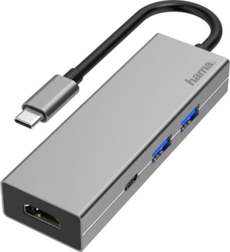 Hama 00200107 laptop-dockingstation & portreplikator USB 3.2 Gen 1 (3.1 Gen 1) Type-C Anthrazit, Grau