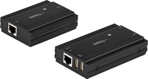 StarTech.com 4 Port USB 2.0 Extender-Hub über ein einzelnes CAT5e/CAT6 Ethernet Kabel (RJ45) - 100 m - USB Extender Hub Adapter Kit - Metallgehäuse - Externe Stromversorgung - 480 Mbit/s