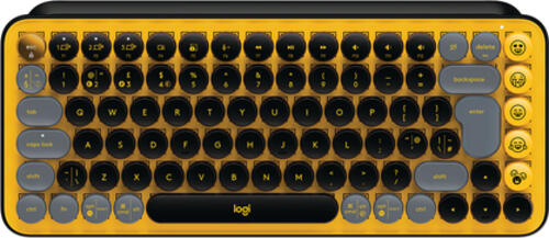 Logitech Pop Keys Tastatur RF Wireless + Bluetooth QWERTY UK Englisch Schwarz, Grau, Gelb
