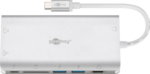 Goobay USB-C Premium-Multiport-Adapter USB-C > 1x HDMI, 2x USB-A, 1x SD-Kartenslot, 1x microSD-Kartenslot,