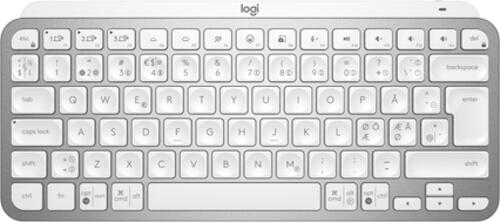 Logitech MX Keys Mini for Business Tastatur RF Wireless + Bluetooth QWERTY Nordisch Aluminium, Weiß