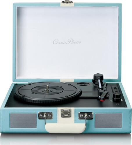 Lenco TT-110 Audio-Plattenspieler mit Riemenantrieb Blau, Weiß Halbautomatisch