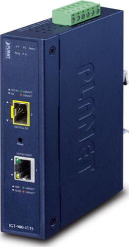 PLANET Industrial 1-Port Netzwerk Medienkonverter Eingebaut Blau