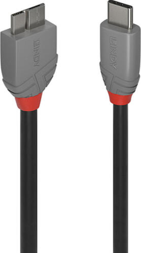 Lindy 36620 USB Kabel 0,5 m USB 3.2 Gen 1 (3.1 Gen 1) USB C Micro-USB B Schwarz