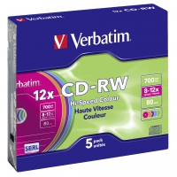1x5 Verbatim CD-RW 80 / 700MB 10x