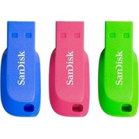 16 GB SanDisk Cruzer Blade blau/pink/grün,