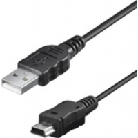 1,0m Mini USB Sync- und Ladekabel, Schwarz 
