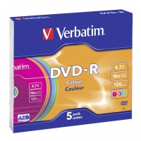 1x5 Verbatim DVD-R 4,7GB Colour