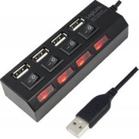 LogiLink UA0128 USB-Hub mit Ein-/Ausschalter