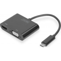 Digitus USB-C auf HDMI/VGA Adapter schwarz 