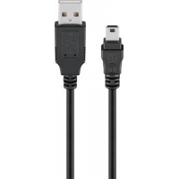 0,3m USB A Mini auf USB B, Schwarz 
