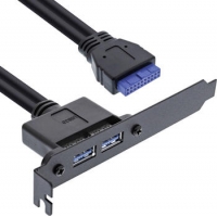 InLine Slotblech USB 3.0, 2x USB Buchse 